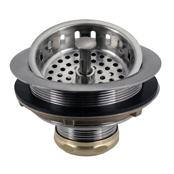 Westbrass 3-1/2" Post Style Kitchen Sink Basket Strainer, Stainless Steel D214-20 - main